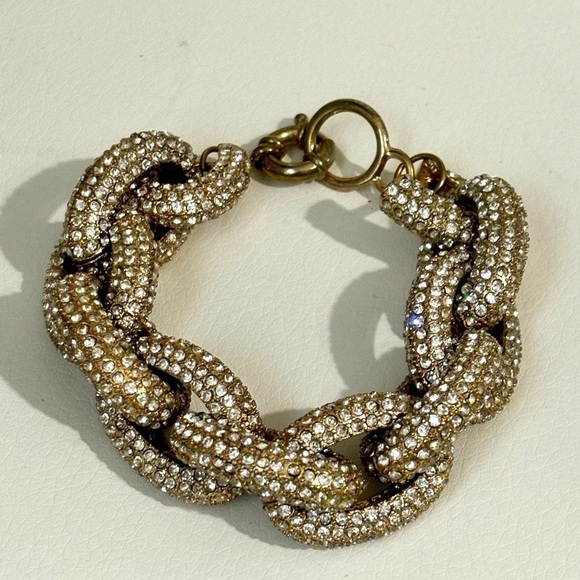 J.Crew chunky rhinestone vintage bracelet #064 - Picture 1 of 6